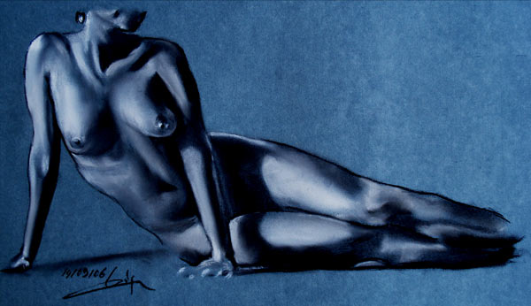Femme nue au Sol 140906 de Philippe Flohic