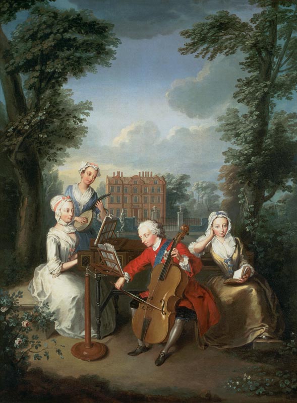"The Music Party", Frederick, Prince of Wales and his sisters de Philippe Mercier