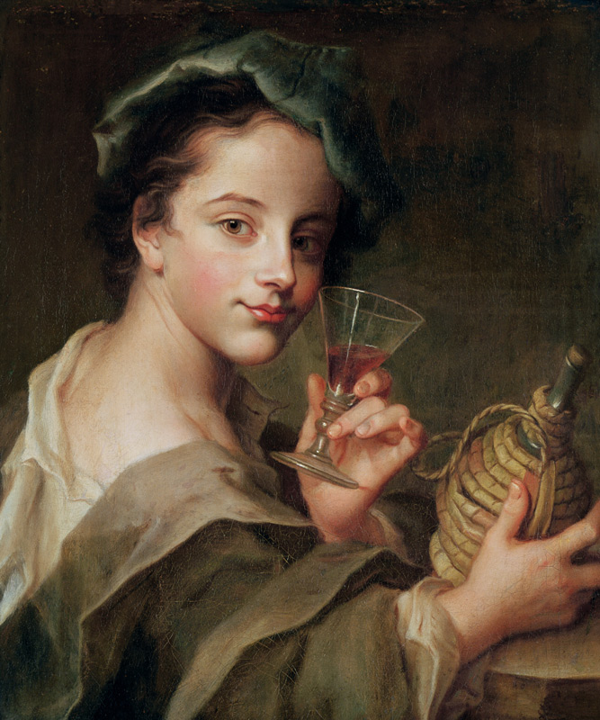 Woman with a Glass of Wine de Philippe Mercier