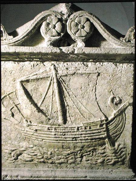 Detail of the Ship Sarcophagus, from Sidon de Phoenician
