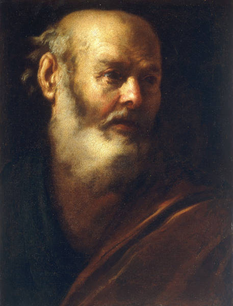 Head of Apostle /Paint.ascr.to Mola/ C17 de Pier Francesco Mola