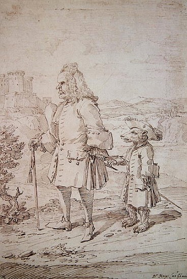 Dr. James Hay as a Bear Leader, c.1704-29 (pen and ink on paper) de Pier Leone Ghezzi