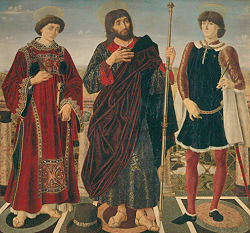 Altartafel mit drei Heiligen de Piero del Pollaiuolo