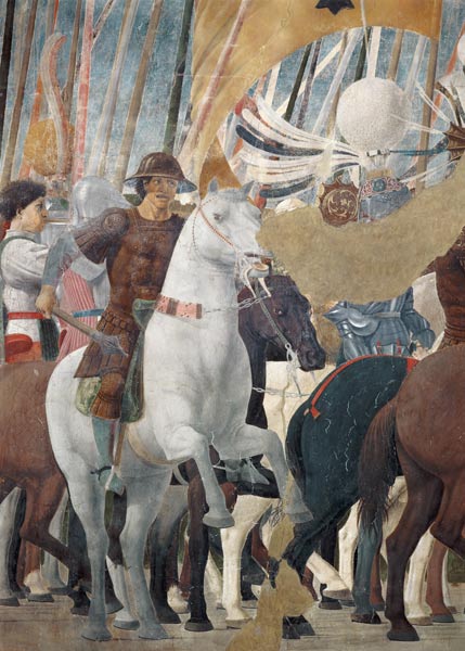 The Legend of the True Cross, detail of the Victory of Constantine at the Battle of the Milvian Brid de Piero della Francesca