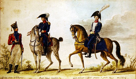 Swiss officer of the 4th regiment, horseman of the Royal Emigre Cavalry and mounted National Guard de Pierre Antoine Lesueur