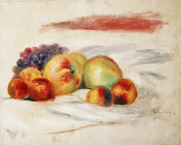 Äpfel, Pfirsiche und Weintrauben de Pierre-Auguste Renoir