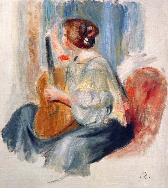 Woman with guitar de Pierre-Auguste Renoir