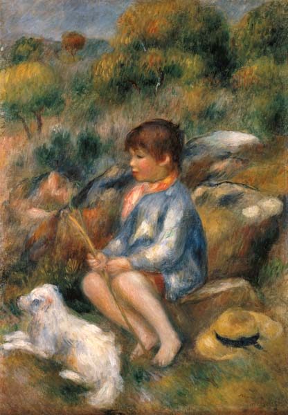 Have young with his little dog. de Pierre-Auguste Renoir