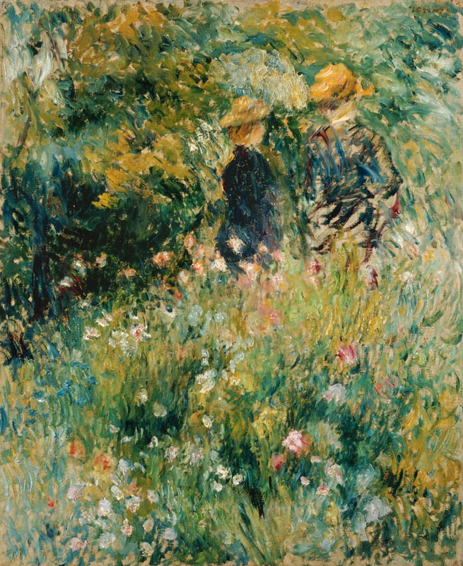 Reunión en el jardín de rosas de Pierre-Auguste Renoir