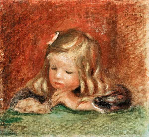 Coco at the Table (Claude Renoir Reading) de Pierre-Auguste Renoir