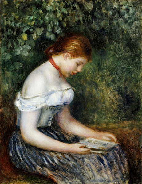 Die Lesende (Sitzendes junges Mädchen) de Pierre-Auguste Renoir