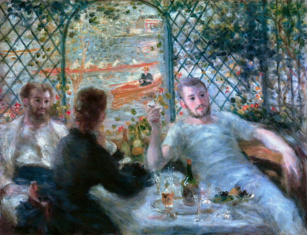 Die Mahlzeit im Restaurant Fournaise (Das Mittagessen der Ruderer) de Pierre-Auguste Renoir