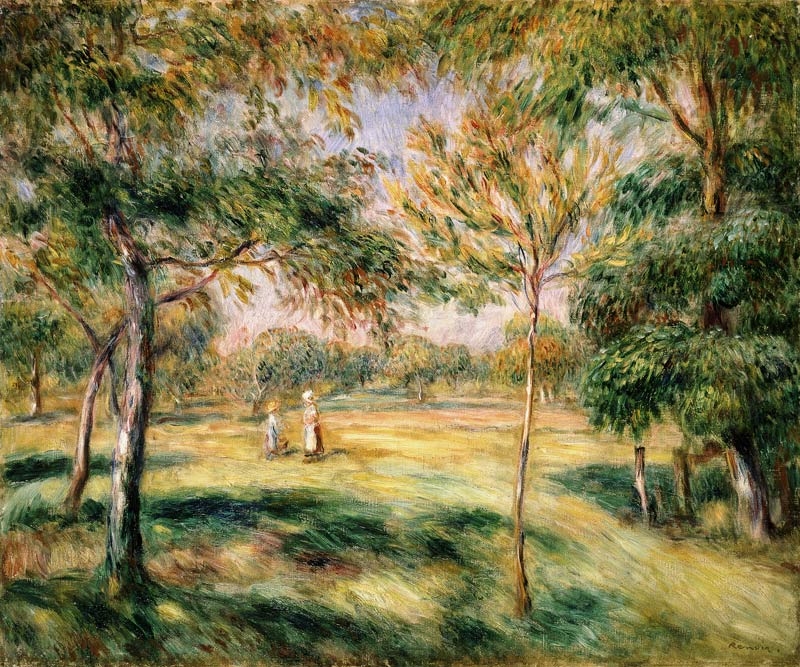 en el jardín arbolado de Pierre-Auguste Renoir