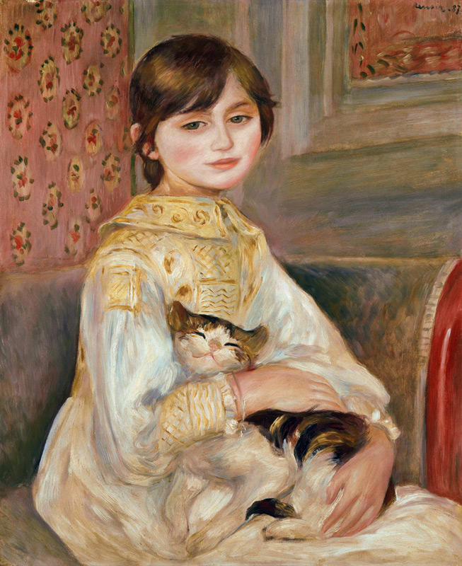 Mademoiselle Julie Manet (Niña con gato) de Pierre-Auguste Renoir