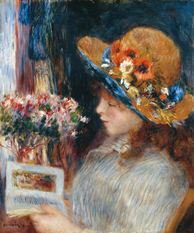 Una joven leyendo de Pierre-Auguste Renoir