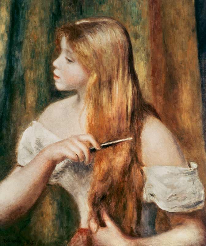 Chica peinándose de Pierre-Auguste Renoir
