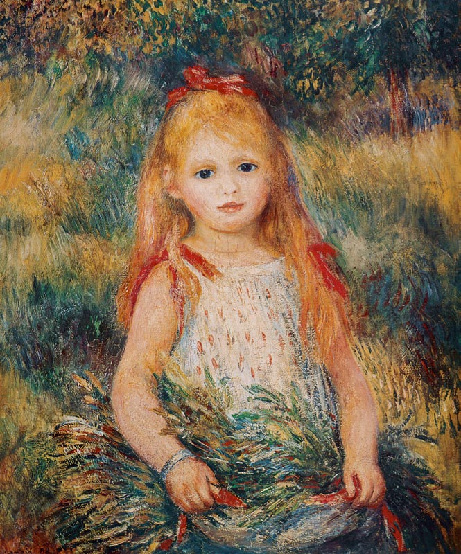 Little Girl Carrying Flowers, or The Little Gleaner de Pierre-Auguste Renoir