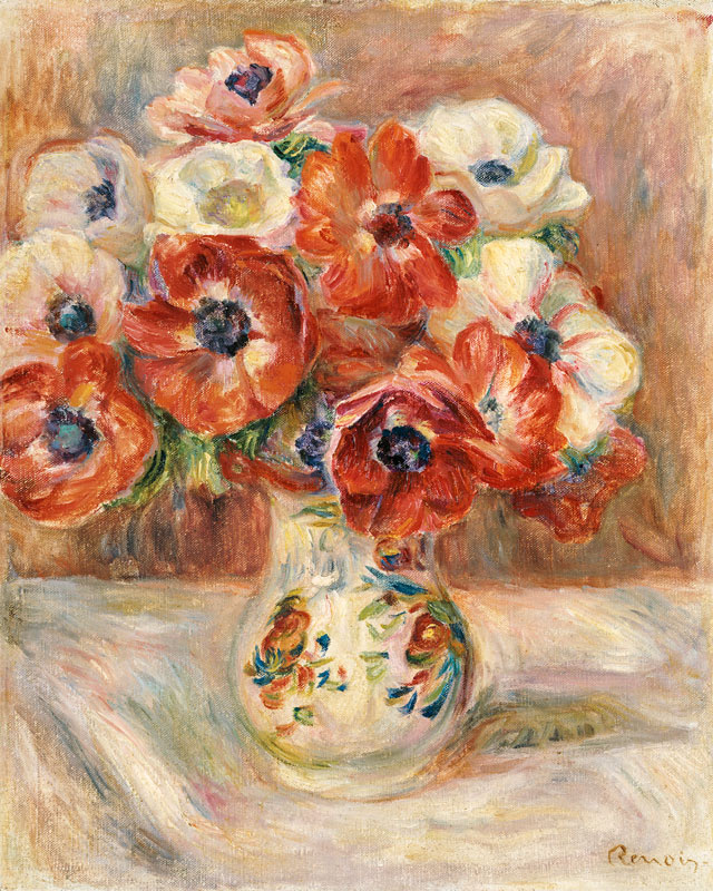 Still Life with Anemones de Pierre-Auguste Renoir