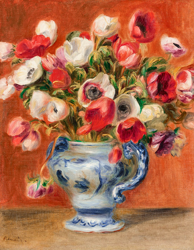 Vase D''Anemones de Pierre-Auguste Renoir