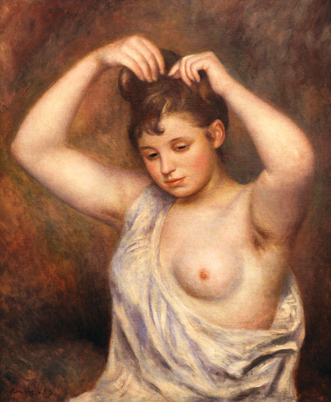 Woman Arranging her Hair de Pierre-Auguste Renoir