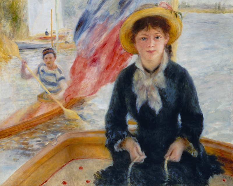 Woman in Boat with Canoeist de Pierre-Auguste Renoir