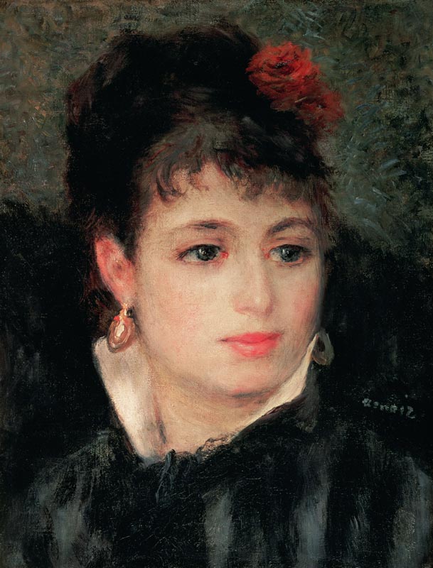 Woman with a rose in her hair de Pierre-Auguste Renoir