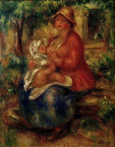 A.Renoir, Aline Charigot, stillend de Pierre-Auguste Renoir