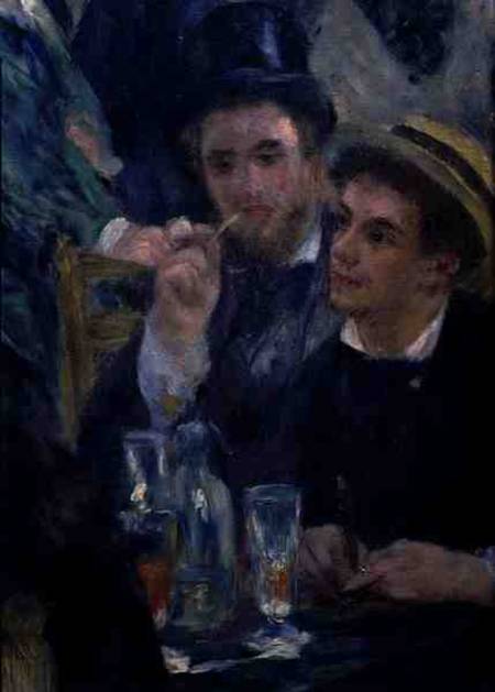 Ball at the Moulin de la Galette, detail of two seated men de Pierre-Auguste Renoir