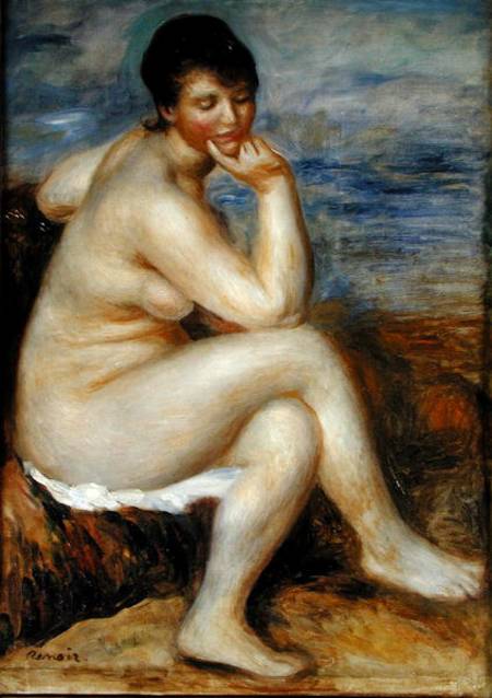 Bather Seated on a Rock de Pierre-Auguste Renoir