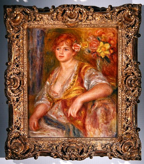 Blonde woman with a rose, c.1915-17 de Pierre-Auguste Renoir