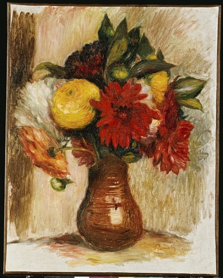Bouquet of Flowers in a Stone Jug de Pierre-Auguste Renoir