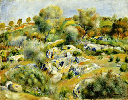 Brittany Landscape With Trees And Rocks de Pierre-Auguste Renoir