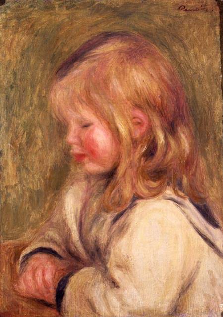 The Child in a White Shirt Reading de Pierre-Auguste Renoir