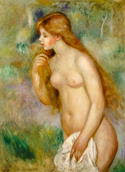 The taking a bath turn green in this de Pierre-Auguste Renoir