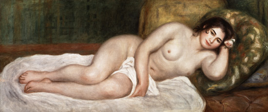 Female nude on a couch de Pierre-Auguste Renoir