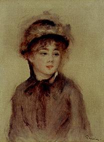 Young woman with hat. de Pierre-Auguste Renoir