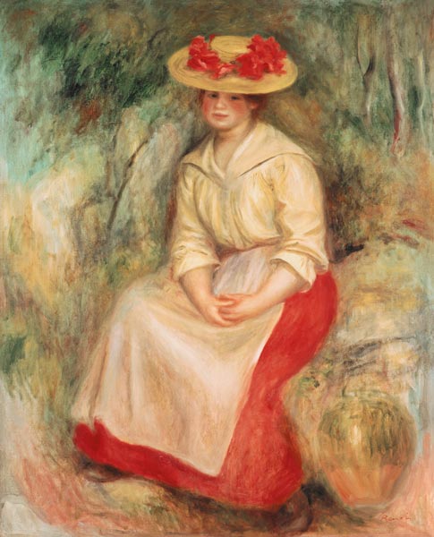 Gabrielle In A Straw Hat de Pierre-Auguste Renoir
