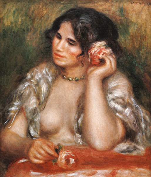 Gabrielle con una rosa  de Pierre-Auguste Renoir