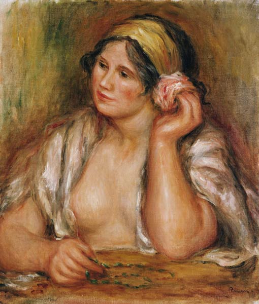 Gabrielle with Green Necklace, c.1905 de Pierre-Auguste Renoir
