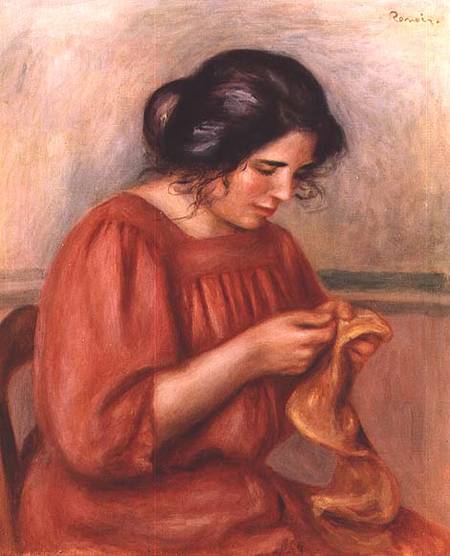 Gabrielle darning de Pierre-Auguste Renoir