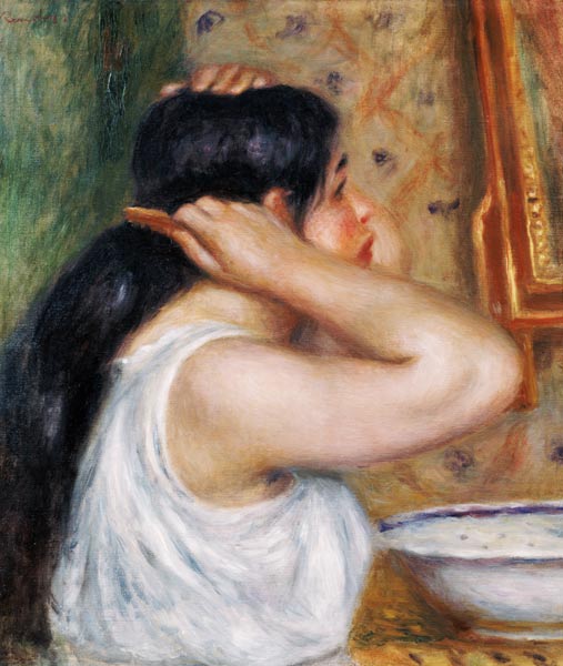 Girl Combing her Hair de Pierre-Auguste Renoir