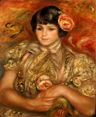 Girl With A Rose de Pierre-Auguste Renoir