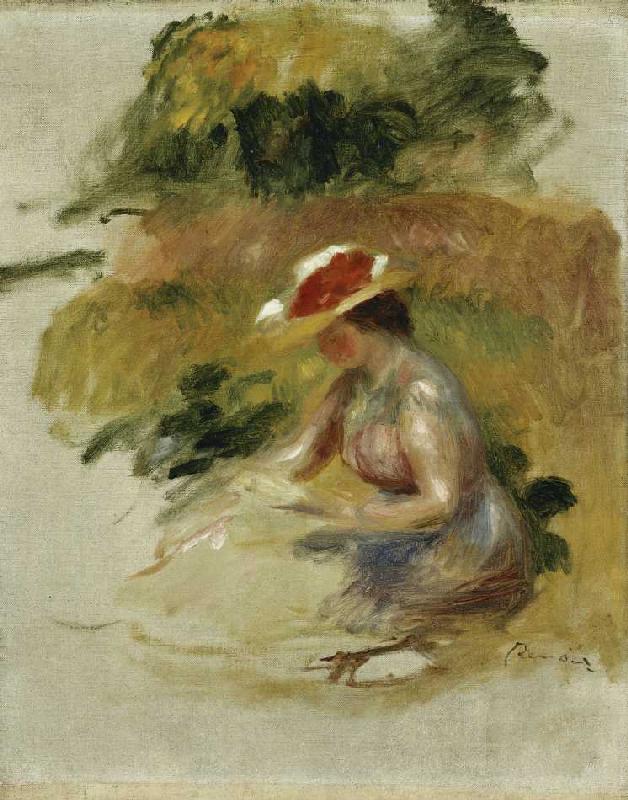 Junge Frau bei der Lektüre (Jeune Femme Lisant). de Pierre-Auguste Renoir