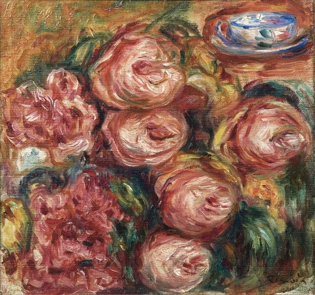 Composition with roses and a cup of tea de Pierre-Auguste Renoir