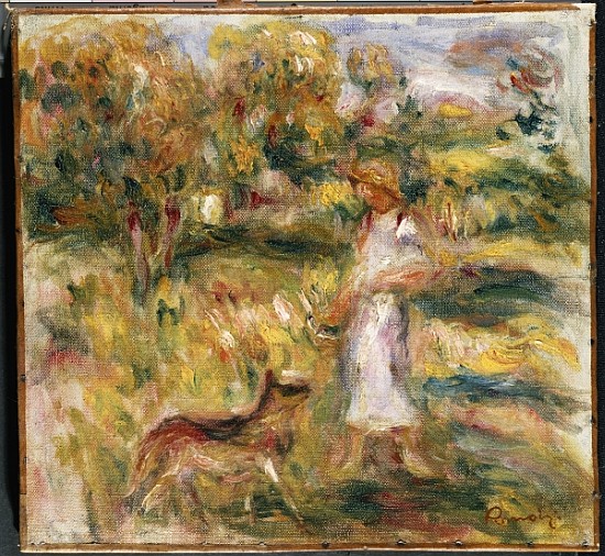 Landscape with a Woman in Blue de Pierre-Auguste Renoir