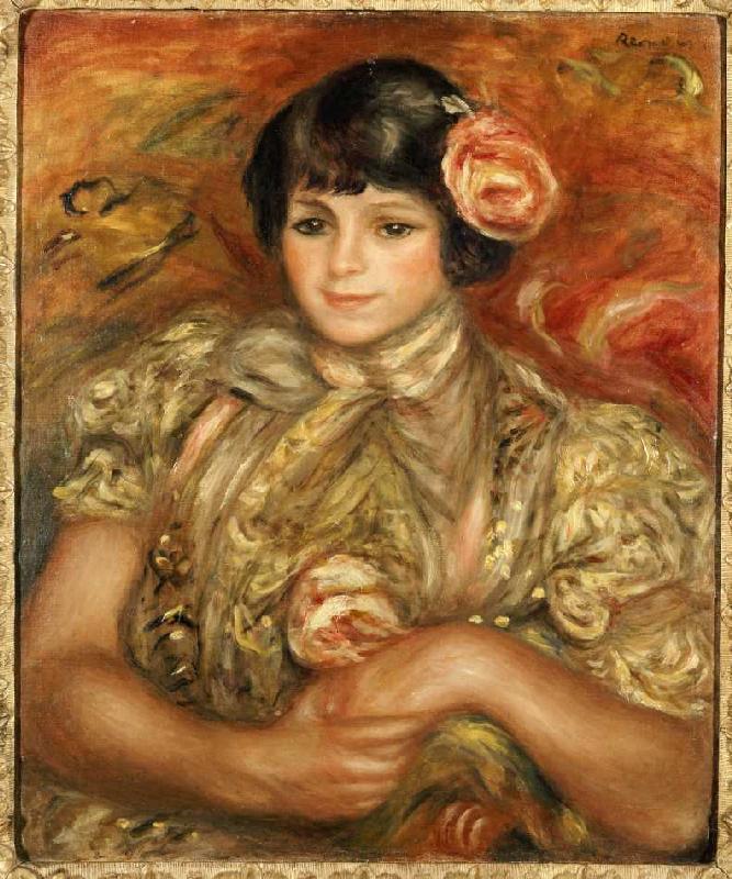 Mädchen mit Rose. de Pierre-Auguste Renoir