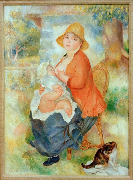 Maternite. Femme allaitant son enfant de Pierre-Auguste Renoir