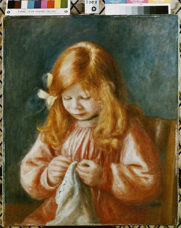 Sewing child. de Pierre-Auguste Renoir