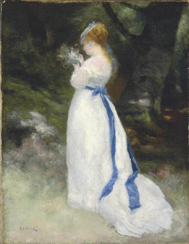Portrait von Lise (Lise mit einem Feldblumenstrauß) de Pierre-Auguste Renoir