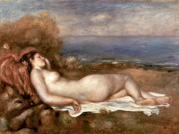Renoir / Baigneuse chouchee au bord ... de Pierre-Auguste Renoir
